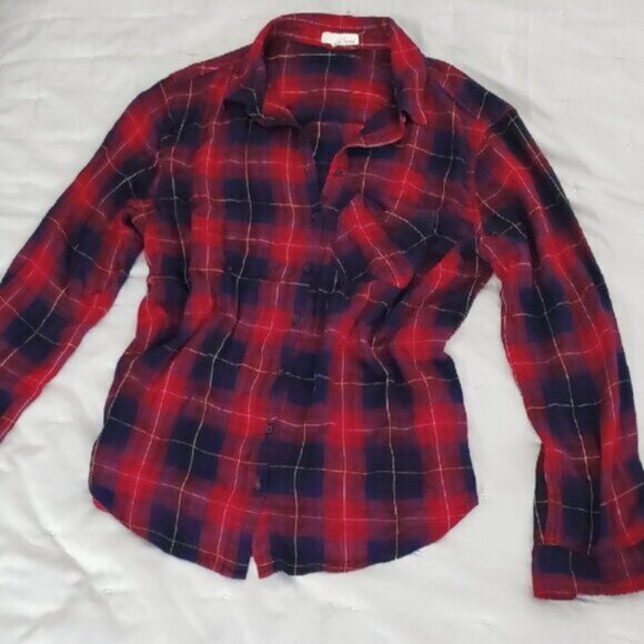 Garage Super Soft Rayon Plaid Red/Blue Flannel Shirt - Picture 10 of 10